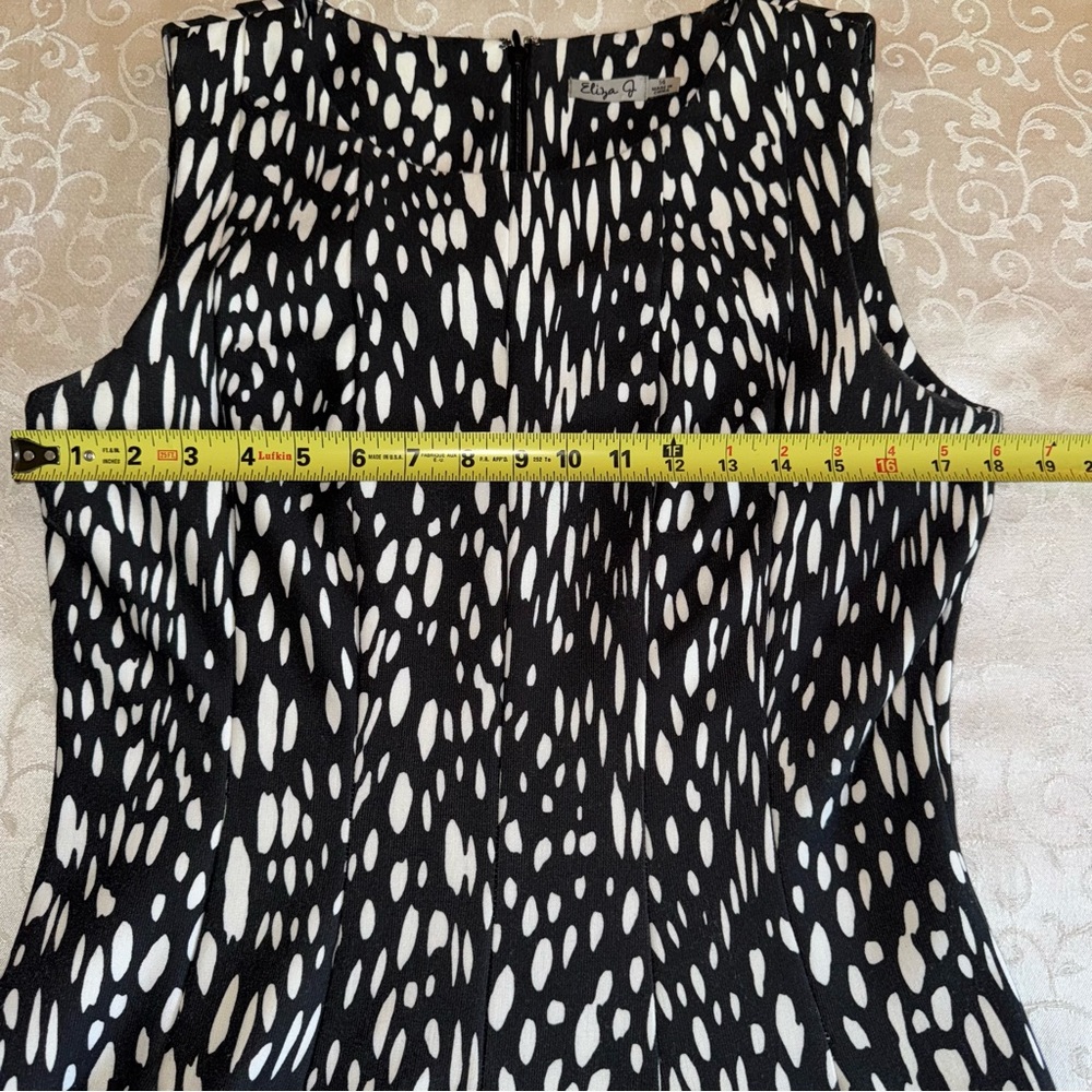 Eliza J Polka Dot And Striped Fit And Flare Dress - Picture 11 of 15
